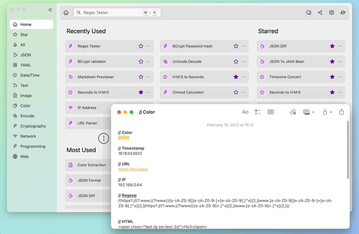 tailus stats and login components